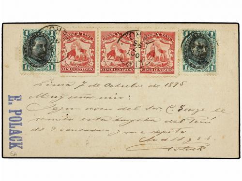 ¿ PERU. 1895. LIMA a HOLANDA. Entero Postal de 2 ctvos. con