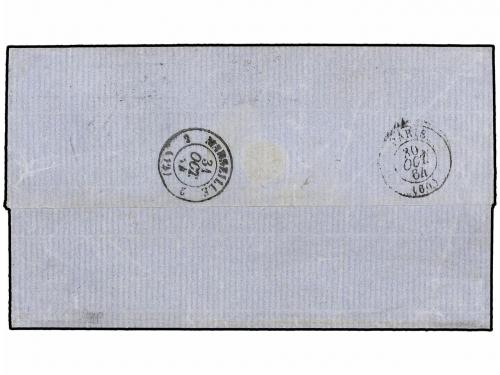 ✉ GUADALUPE. 1864. POINTE A PITRE a FRANCIA. Envuelta circul