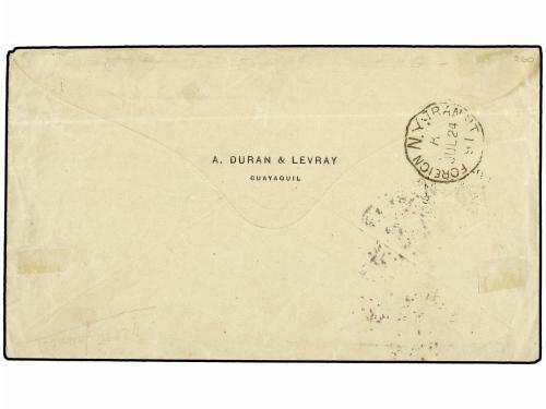 ¿ ECUADOR. 1891. GUAYAQUIL a PARÍS. Sobre circulado con sell