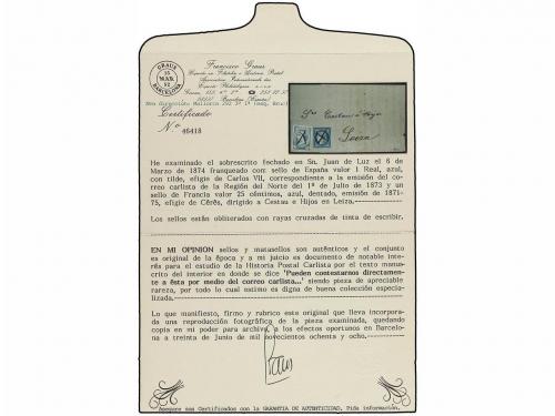 ¿ FRANCIA. Yv. 60. 1874 (6 Marzo). SAN JEAN DE LUZ a LEIZA (