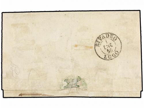 ✉ ESPAÑA. Ed. 48. 1859. MONDOÑEDO a RIVADEO. 4 cuartos rojo,