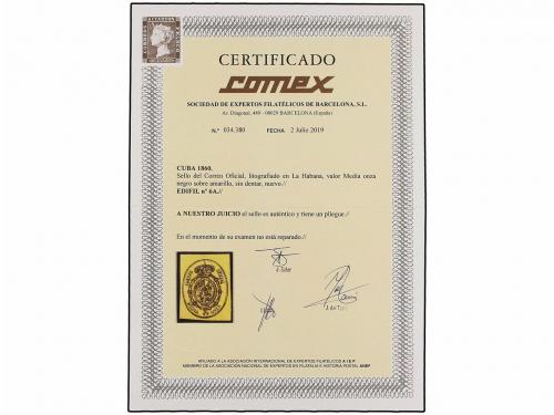 (*) COLONIAS ESPAÑOLAS: CUBA. Ed. 6R. 1/2 onza negro s. amar