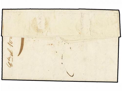 ¿ ESPAÑA: PREFILATELIA. 1846. EJEA a FRANCIA. Fechador EJEA