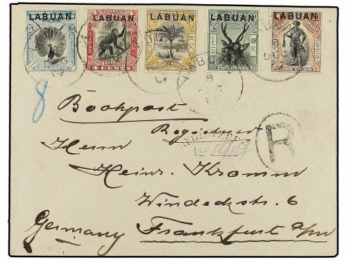 ✉ LABUAN. Sg. 89/91, 113/14. 1903. LABUAN to GERMANY. Regist
