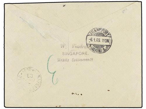 ✉ LABUAN. Sg. 89/91, 113/14. 1903. LABUAN to GERMANY. Regist