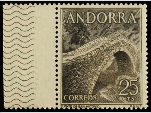 ** ANDORRA. Ed. 60. 25 cts. variedad de color SIN EL COLOR A