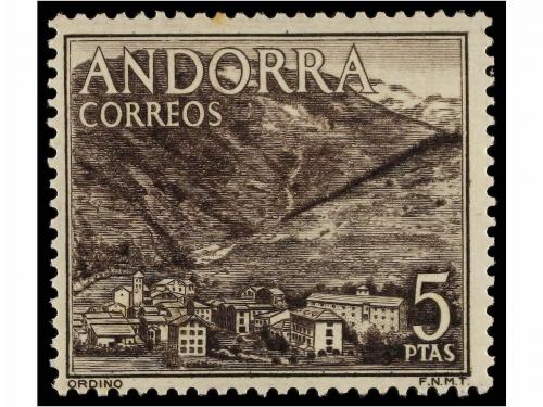 ** ANDORRA. Ed. 66. 5 pts. variedad de color SIN EL COLOR RO