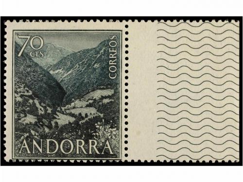 ** ANDORRA. Ed. 61. 70 cts. variedad de color SIN EL COLOR N
