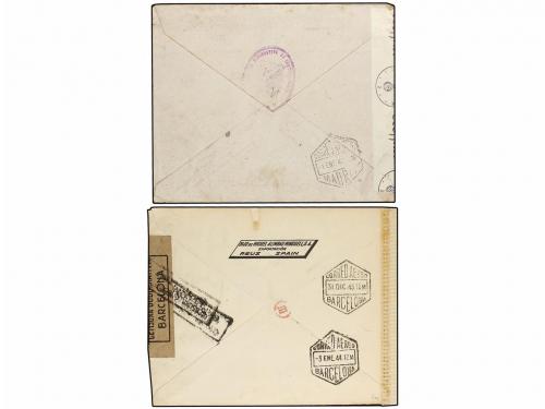 ✉ ESPAÑA. Ed. 951, 960. 1941-43. Dos sobres circulados por c