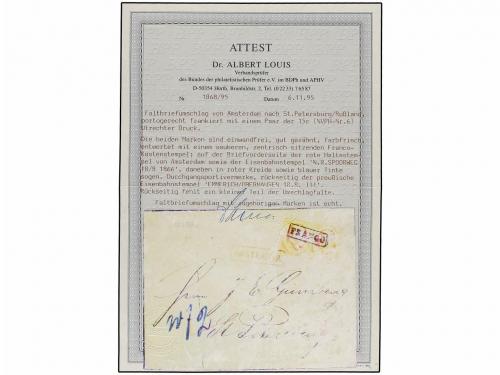 ✉ HOLANDA. 1866. AMSTERDAM to ST. PETERSBURG (Russia). 15 ct