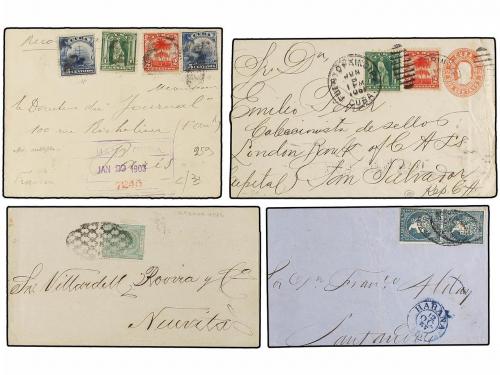 ✉ CUBA. 1860-1903. CONJUNTO de 21 cartas de Cuba, diversos f