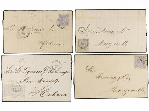 ✉ CUBA. 1860-1903. CONJUNTO de 21 cartas de Cuba, diversos f