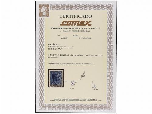 * ESPAÑA. Ed. 199. 10 pts. azul oscuro. Color y centraje exc