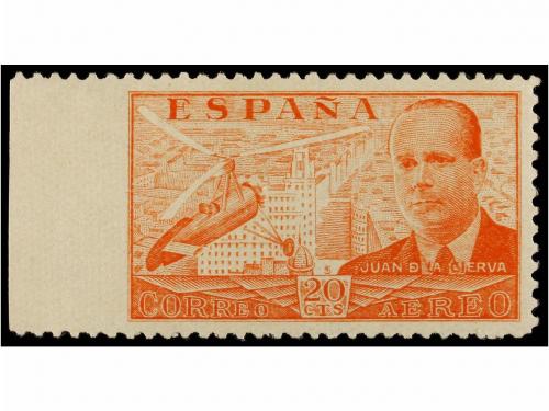 * ESPAÑA. Ed. 880smi. 20 cts. naranja SIN DENTAR MARGEN IZQU