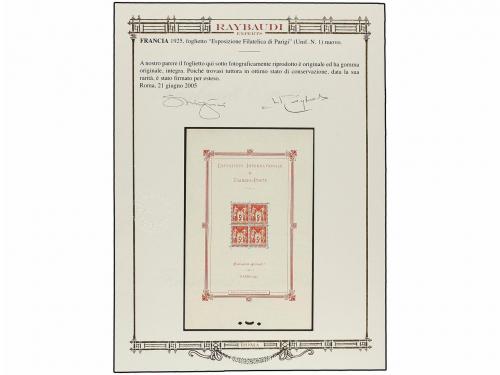 ** FRANCIA. Yv. H-1. 1925. HB. 5 Fr. carmín. LUJO. Cert. RAY