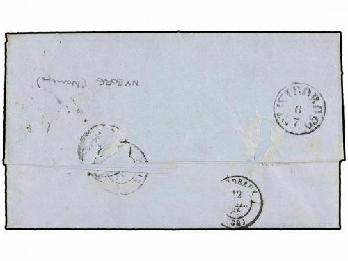 ¿ NORUEGA. 1865 (July 2). NYBORG to FRANCE. Entire letter se
