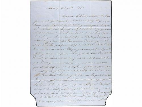 ¿ NORUEGA. 1865 (July 2). NYBORG to FRANCE. Entire letter se