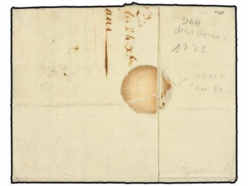 ✉ MARTINICA. 1773 (24 Diciembre). ST. PIERRE a MARSEILLE. Ca