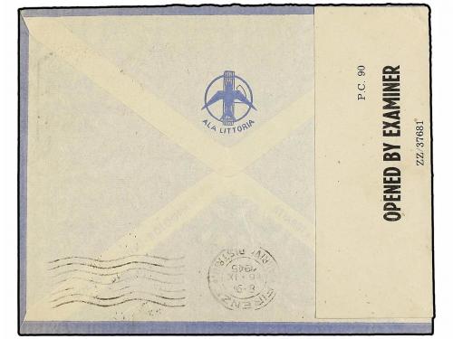 ✉ ERITREA. Sa. 6, 8, 9, 12. 1945 (2-VIII). ASMARA a ITALIA. 