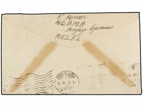 ✉ CIRENAICA. Sa. 7, 8, 10. 1948 (14-II). BENGHAZI a ATENAS. 