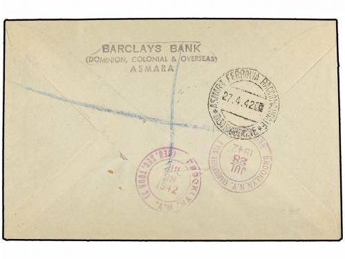 ✉ ERITREA. Sa. 1/5. 1942 (23-IV). ASMARA a USA. Serie comple