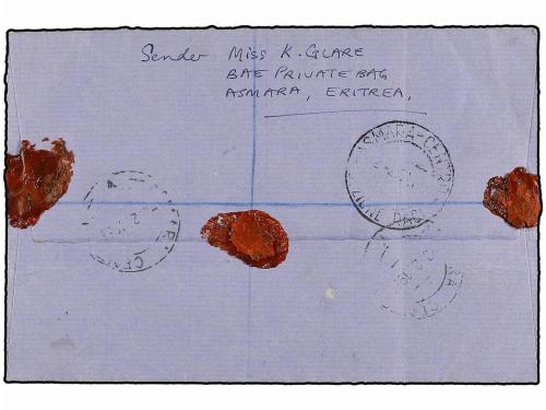 ¿ ERITREA. 1951. ASMARA a ALEMANIA. 5 cents. s. 1/2 d. verde