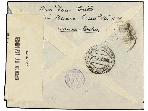 ¿ ERITREA. Sa. 6/14. 1943 (23-II). ASMARA a C.R.E.-70 (M.E.F