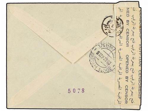 ¿ ERITREA. Sa. 1/4 y 5 (2). 1942 (24-XII). ASMARA a EL CAIRO