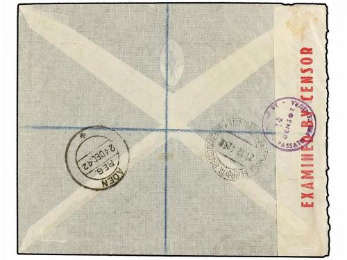 ¿ ERITREA. Sa. 1/5. 1942 (16-12). ASMARA a ADEN. 2 d. (2), 2