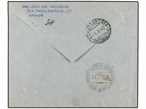 ¿ ERITREA. Sa. 1/5I. 1942 (2-3). ASMARA correo interior. Ser