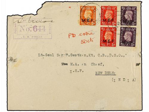 ¿ ETIOPIA. 1942 (22-VI). ADDIS ABEBA a NEW DELHI (India). So