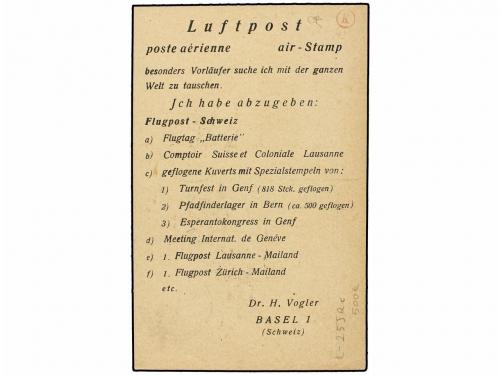 ✉ SUIZA. 1925. LAUSANNE a MILAN. 10 cts. y 20 cts. etapa Lau