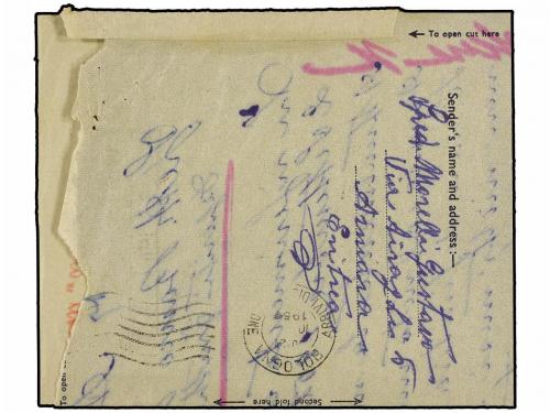 ✉ ERITREA. Sa. 30 (2). 1952 (7-IX). ASMARA a ITALIA. Aerogra