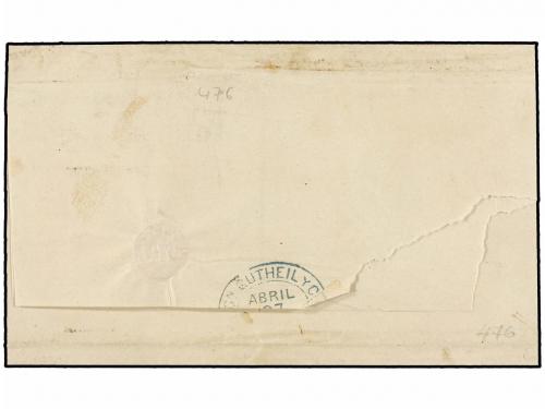 ✉ MEXICO. 1871. VERACRUZ a MÉXICO. 25 cents. azul y 50 cents