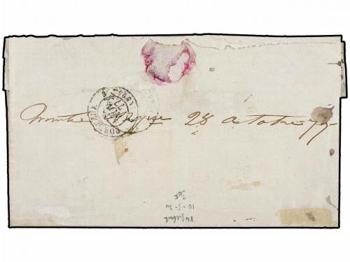 ✉ MARTINICA. 1877. TRINITE a FRANCIA. 5 cts. verde, sello y 