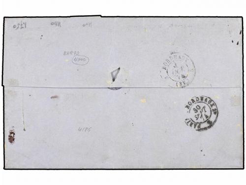 ✉ MARTINICA. 1874. ST. PIERRE a FRANCIA. 30 cts. castaño (2)