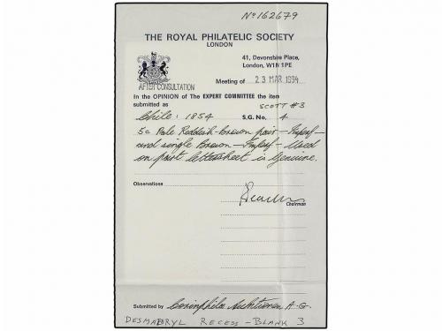 ✉ CHILE. Sc. 3 (3). 1855. COPIAPO (August 18) to VALPARAISO.