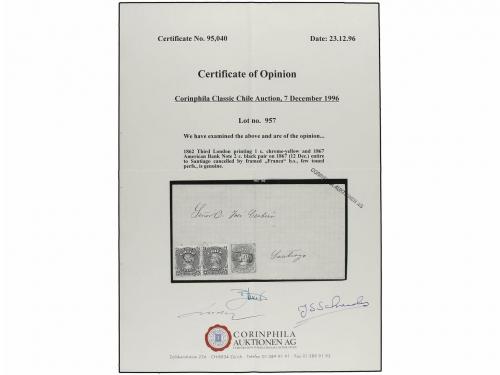 ¿ CHILE. Sc. 11, 16 (2). 1867 (Diciembre 12). Envuelta sin l