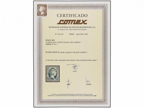 (*) ESPAÑA. Ed. 11. 10 reales verde. Color intenso y grandes