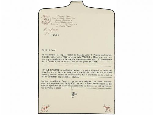 ** ESPAÑA. Ed. 766. HB. Aéreo + 5 pts. multicolor. Levemente