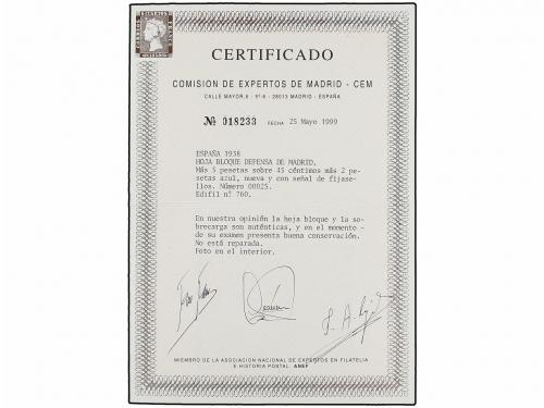 * ESPAÑA. Ed. 760. HB. Aéreo + 5 pts. azul. Ligera señal de