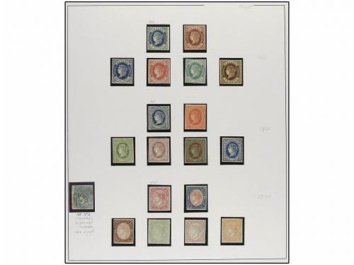 LOTES y COLECCIONES. ESPAÑA. Colección de 1855 a 1900 en hoj