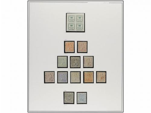 LOTES y COLECCIONES. ESPAÑA. Colección de 1855 a 1900 en hoj
