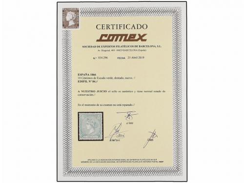 (*) ESPAÑA. Ed. 84. 10 cents. verde. Centraje perfecto. MAGN