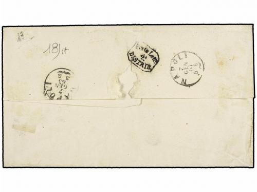 ✉ ITALIA. Sa. 1 (3). 1863. Carta circulada a NÁPOLES. 10 cts