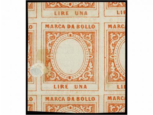 (*) ITALIA. Sa. 12. 1863. 15 cts. negro PRUEBAS DE MÁQUINA.