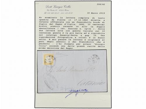 ¿ ITALIA. Sa. 1n + 1z. 1862. PIAZZA a CATANIA. 10 cts. bistr