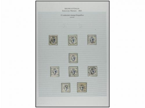 */° Δ ITALIA. Sa. 12. 1863. 15 cts. azul, tipo I. Dos página