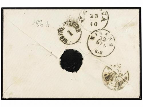 ¿ ITALIA. Sa. 13 (2) + 14E. 1863. DESIA a MANTOVA. 15 cts. a