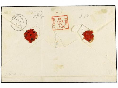 ¿ ITALIA. Sa. 12 (4). 1863. GALEATA a FORLI. 15 cts. azul ti